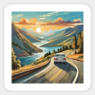 Summer Mountain Road Trip Lovers Sticker